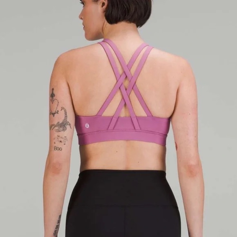 Lululemon Energy Bra *Medium Support, B–D Cups, Dahlia Mauve, Size 6
